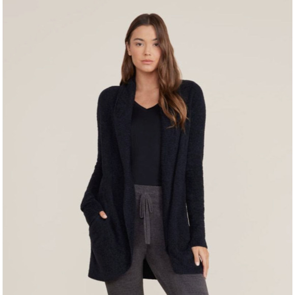Barefoot Dreams Sweaters - Barefoot Dreams Cozychic Lite Black Open Front Cardigan 452 Small